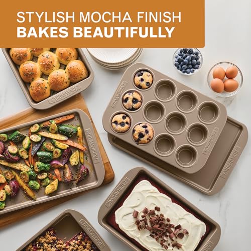 Farberware Nonstick Rectangular Cake Pan, 9x13 Baking Pan, Mocha - color: Mocha