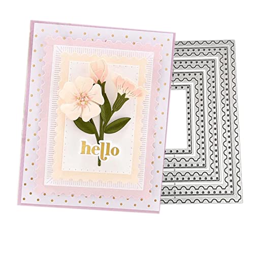 Mvchifay Cutting Dies Metal Stencils Scrapbooking Tool DIY Craft Carbon Steel Embossing Template for Paper Card Making (Rectangular-15.8x12.3cm) - color: Rectangular-15.8x12.3cm