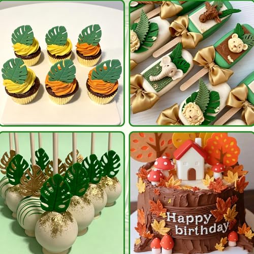 Leaf Silicone Mold, 6 Pcs Fall Leaf Fondant Molds Monstera 41 Cavity - color: Leaves