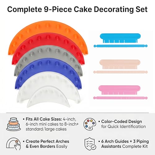 9Pcs –Cake Arch Guide, PLA Cake Swag Marker for 4-8 Inch Cakes