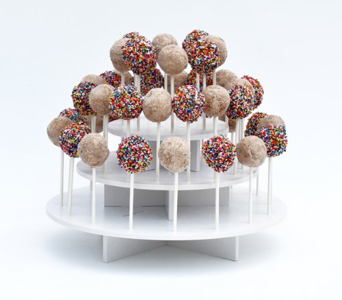 The Smart Baker® 3 Tier Round White Cake Pop Stand, Holds 40 Cake Pops As Seen on Shark Tank
