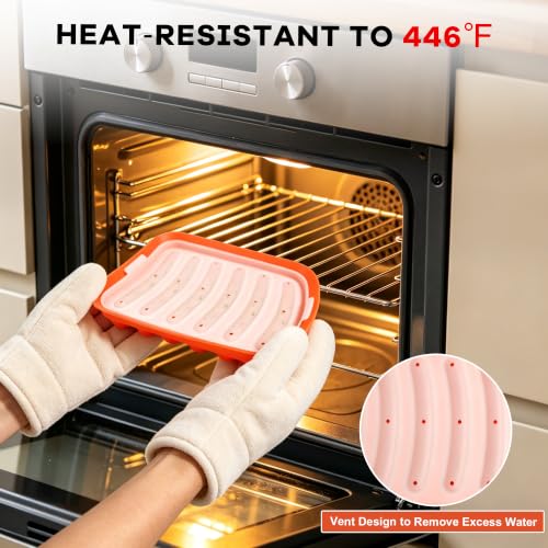 Silicone Baking Molds, Sausage-Shaped - color: Orange+Green