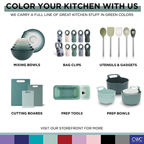 COOK WITH COLOR Stainless Steel Mixing Bowls Set - Nesting Bowls, 6 Pieces, Green - color: Green