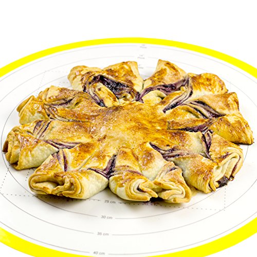 Round Silicone Pastry Mat, 17.75-Inch Diameter, Dough Rolling Mat with Inch and Centimeter Measurement Guides - size: 17.75 in Diameter