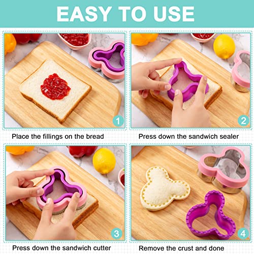 Nifogo Sandwich Cutter for Kids Lunch 22 Pcs (LARGE) - color: A-Pink Blue 22pcs