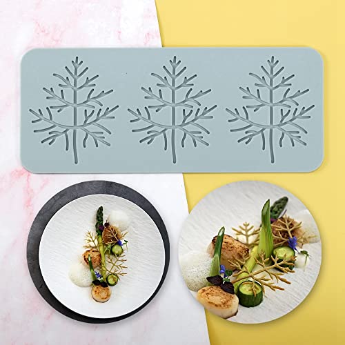 TUKE 3D Leaves Silicone Molds Flower Cake Fondant Mat Bee Leaf Pastry Moulds Rose Impression Chocolate Hollow Lace Mold (Leaf_9.96x4.08x0.12inch_J) - size: Leaf_9.96x4.08x0.12inch_J