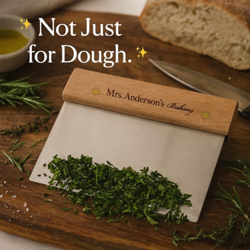 Mrs. Anderson's Baking Pastry Dough Scraper, 6 Inch, Stainless Steel And Wood, Professional Quality, For Portioning Dough And Scraping Work Surfaces - style: Dough Scraper, Wood Handle