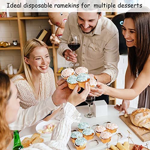 150 Pcs 5oz Aluminum Foil Baking Cup Disposable with Lids, Gold, Silver - color: Gold, Silver