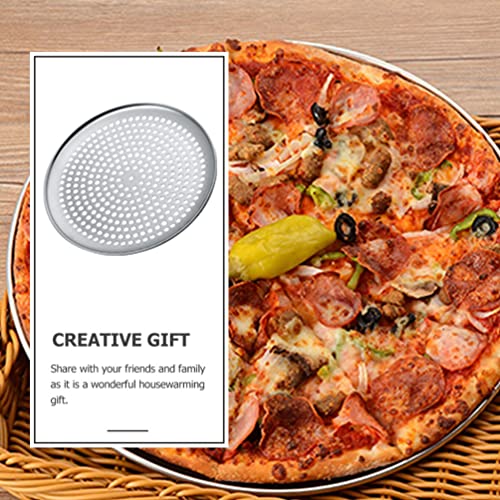 Zerodeko Stainless Steel Pizza Pan Round Perforated Pizza Baking Tray Pan with Holes Replaceable Baking Tray Accessory 9.84 in Oven Bakeware for Homemade
