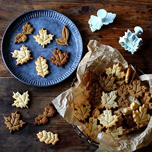 4Pcs Plunger Maple Leaf Cookie Cutter Press
