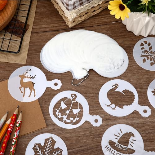 JULBEAR 36 Pcs Holiday Cookie Cake Stencils Baking Templates - style: Mix Style