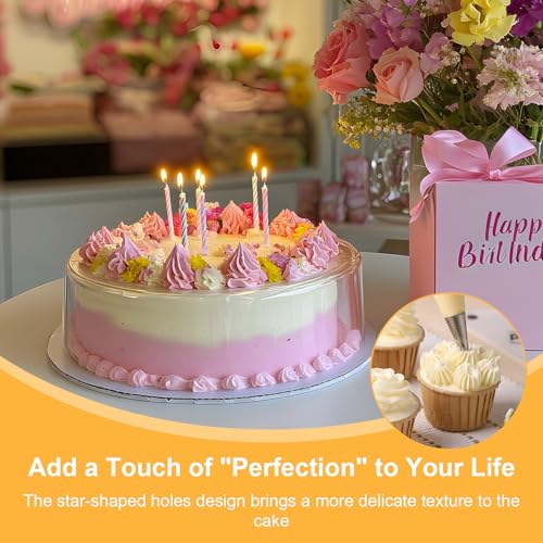 10 Pcs Open Star Piping Tips, French Tube Frosting Nozzle Kit with Coupler - color: Star