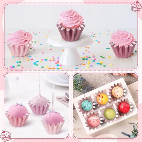 Pink Mini Size Cupcake Liners, Grease Resistant Muffin Baking Cups - color: Pink