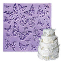 Fondant Impression Mats square fondant impression lace butterfly mould Silicone imprint mold Cake Decorating Supplies for Cupcake Wedding Cake topper Decoration