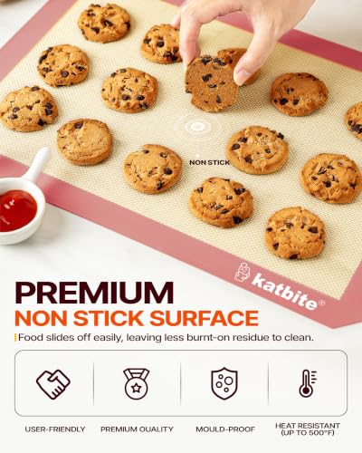 Katbite Silicone Baking Mat Set of 3 Pink - color: Pink 3 Pack
