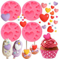 Heart Fondant Mold, 4 Pcs Heart Chocolate Molds Silicone - color: Heart