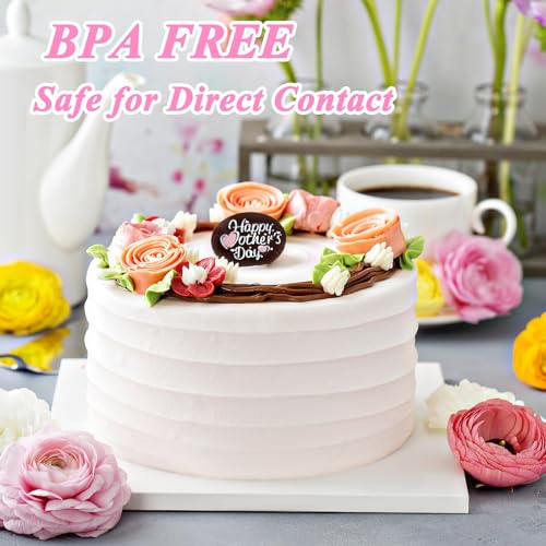 STARVAST 12 Inch Square Cake Drums, 10 Pack Sturdy 1/2" Thick Cake Boards with Fully Wrapped Edges, Multiple Layers of Corrugated Cardboard for Multi-Layer Cakes, Base para Pastel, Silver