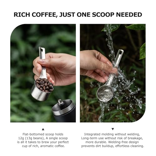 iBasingo Titanium Coffee Scoop 35ml Premium Measuring Spoon Silver Ti1128T - color: Crystalline Silver