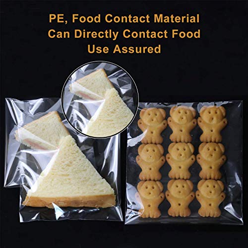 NEOACT 300 PCS 5"x7" Clear Resealable Cellophane Bags Good for Bakery, Candle, Soap, Cookie Poly Bags. (Pack of 2) - size: 300 Count (5"x7") (Pack of 2)