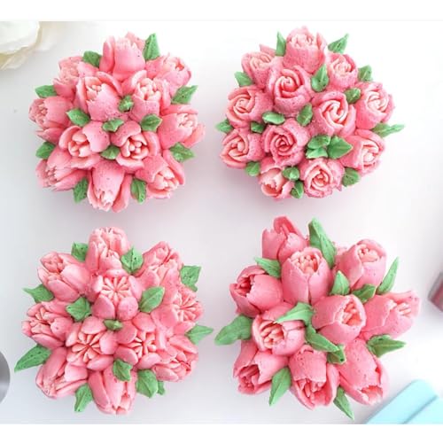 27 Pieces Small Stainless Steel Russian Flower Icing Tips Kit - color: SILVER MRF0059