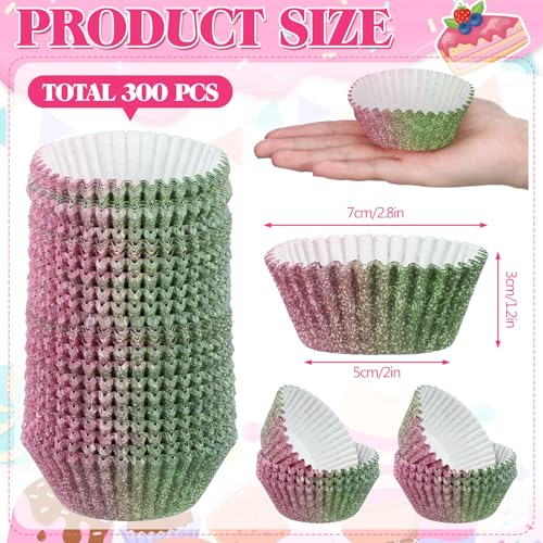 Vesici 300 Count Pink and Green Cupcake Liners Witch Princess Party Decor - style: Witch and Princess