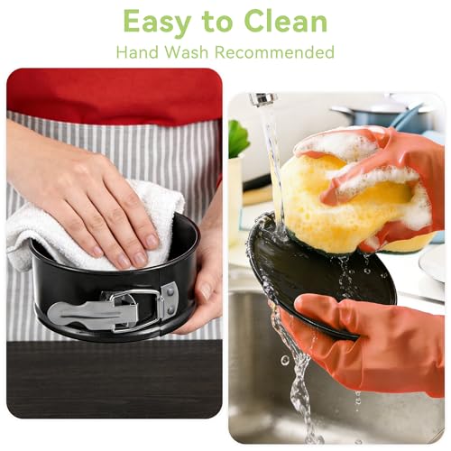 USLAI 4 Inch Mini Springform Pan Set, Nonstick & Leakproof, 4 Pieces - size: 4 Inch