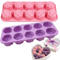 2Packs Silicone Valentine Chocolate Molds 10-Cavity Rose-Shaped - color: Rose bomb