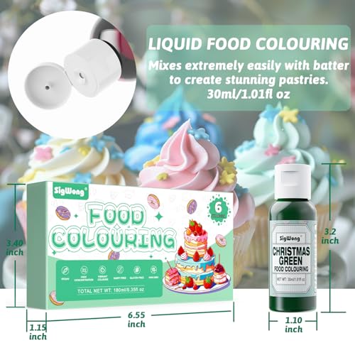 50ml Plant Based Natural Food Coloring - 1.69 Fl.Oz Bottles (6 Colors - 30ml) - color: 6 Colors - 30ml