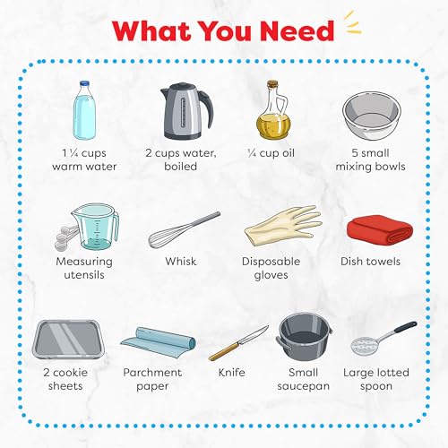 Baketivity Rainbow Bagel Kids Baking Kit with Pre-Measured Ingredients