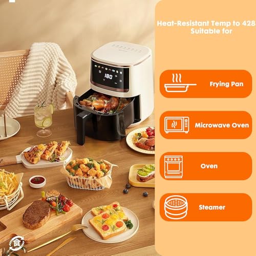 120Pcs Air Fryer Parchment Paper Liners, 8.5in Square Perforated parchment paper for Air Fryer, Premium Bamboo Steamer Liner for Air Fryers Baking Cooking Oven, 8.5 INCH - color: 8.5 Inch