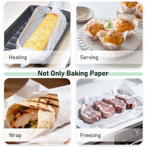 EcoDispose 100 Pcs Non-Stick Parchment Paper Baking Sheets 12-3/16"x16-3/8" - color: White, size: Half pan -100PCS
