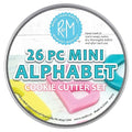 R&M Mini Alphabet 26-Piece Cookie Cutter Set – 1" A-Z Steel Letter Cutters in Storage Tin for Cookies, Crafts, & Fondant - size: 1" Size, style: Alphabet