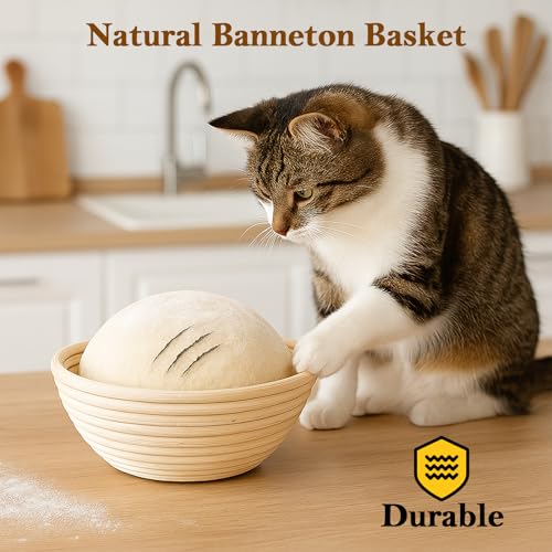 6 Pack 5 Inch Mini Banneton Bread Proofing Baskets, Small Sourdough Bread Baking Supplies for Artisan Bread Baking, Dough Rising - size: 5"Round Basket-6 PCS