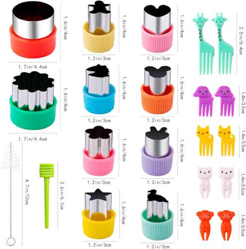 Nifogo Fruit Cutters Shapes for Kids 22 Pcs - color: C-Green Red 22pcs