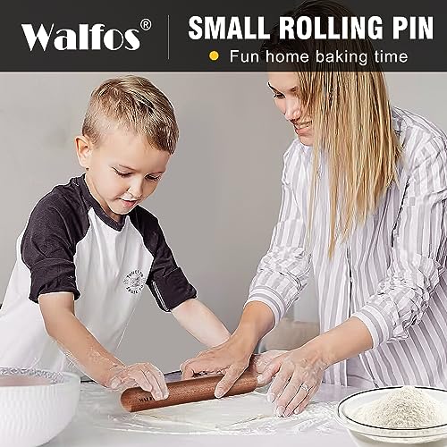 Walfos French Rolling Pin Set - Natural Wooden Rolling Pins (8inch, 15.7inch) With Non-stick Silicone Fiber Pastry Mat, Baking Dough Roller for Pizza, Pie, Pasta, Bread, Pastry - size: 8 in + 15.7 in + pastry mat