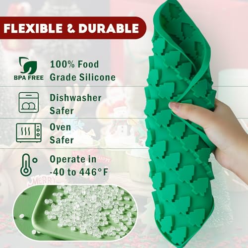Christmas Mini Candy Molds with Xmas Tree and Gingerbread Man Shaped, 152 Cavity Non-Stick Food Grade DIY Handmade Set for Gummy Jelly Dog Treat Wax Melt Gifts Baking Supplies - style: Mini Xmas Shaped - 2PCS