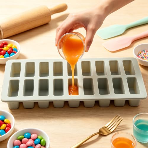 18 Cavity Long Strip Silicone Candy Molds
