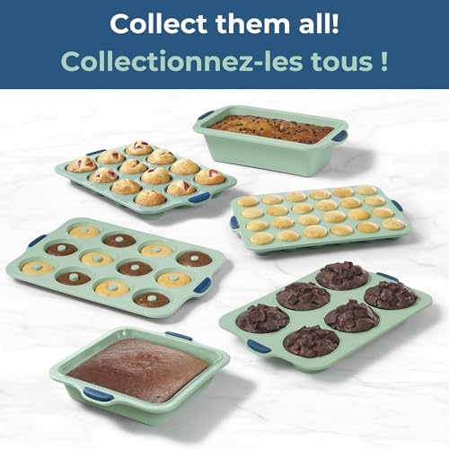 Starfrit 12-Cup Silicone Muffin Pan, Metal Frame, BPA-Free, Green - size: 12 muffins pan