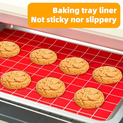Silicone Baking Mat Roll 12IN*8FT Free Cutting, Non-Slip Pastry Mat, Non-Stick Reusable Air Fryer Liner, Oven Liners, Counter Mat, Freeze Dryer Mat, Easily Cut to Size Fit All Ovens Pans Tins Dishes - color: Red, size: 96"L x 12"W