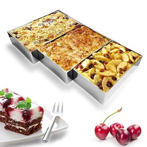 NewlineNY Stainless Steel Cake Mousse Ring Molding Forming (Rectangular Cake Pastry Rings) - size: Rectangular Cake Ring