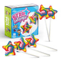 18 Pcs Individually Wrapped Rainbow Star Lollipops Swirl for Kids Goody Bag - style: Star