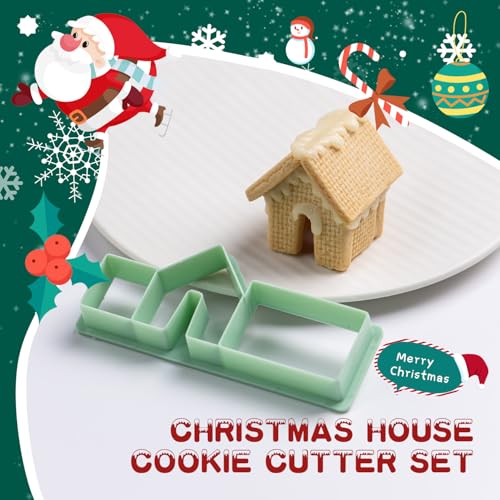 KALAIEN Gingerbread House Cookie Cutters,1 Pcs Gingerbread House Kit - color: 1 pcs