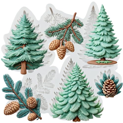 Christmas Tree Silicone Molds Pine Tree Pinecone Fondant Molds - color: Style H