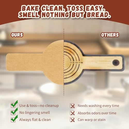 Parchment Paper for Sourdough Baking 8" Round 100 Sheets with Long Handles - color: Unbleached, size: 100sheets