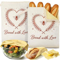 Zipper Beeswax Bread Bags for Sourdough Homemade Bread, Reusable 2 Pack - color: L-Sweetheart