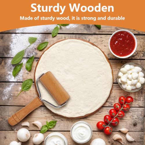 Small Rolling Pin, Wooden Dough Roller, Non-Stick Pizza Roller, T Type Rolling Pins for Kitchen Baking, Pizza Dough Press (3.8 * 7.5 inch) - size: 3.8*7.5 inch
