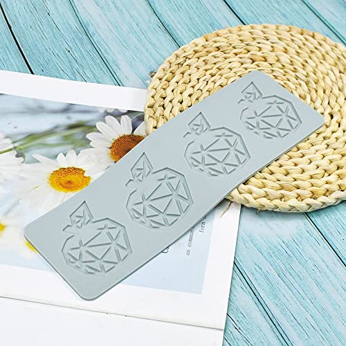 TUKE 3D Hollow Lace Fondant Molds Fruits Leaf Shape Lace Mat Party Cake Decoration Tool Cupcake Mat Silicone Molds for Polymer Clay Chocolate Baking Gummy Mould (Apple_9.4x2.88x0.08inch_H) - size: Apple_9.4x2.88x0.08inch_H