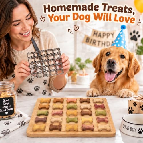 AIERSA 25 Cavity Dog Bone Cookie Cutter, Dog Treat Cookie Cutter - color: Mini Dog Bone