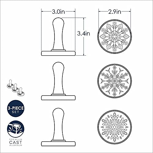 Nordic Ware Snowflake Cookie Stamps (Set of 3), Sturdy Cast Aluminium Cookie Stamp Set, Cookie Press Set Made in the USA, Sturdy and Durable Biscuit Maker Press Set - style: Snowflake