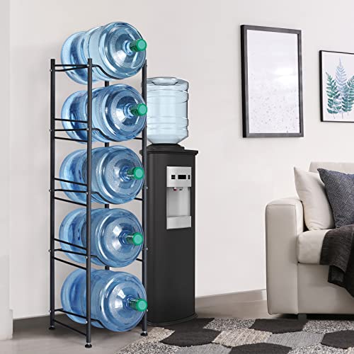 MOOACE 5 Gallon Water Jug Holder, 5 Tier Water Cooler Jug Rack, Black - color: Black, size: 5-Tier